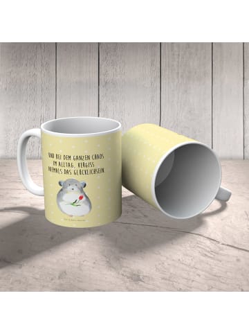 Mr. & Mrs. Panda Pott Chinchilla Blume mit Spruch in Gelb Pastell