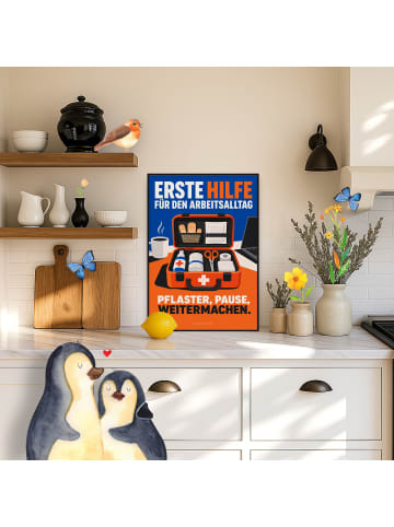 Mr. & Mrs. Panda Poster VerEinheitkasten humorvoll Design mit Spruch in Weiß