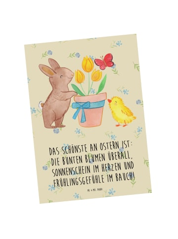 Mr. & Mrs. Panda Postkarte Hase Küken mit Spruch in Blumig