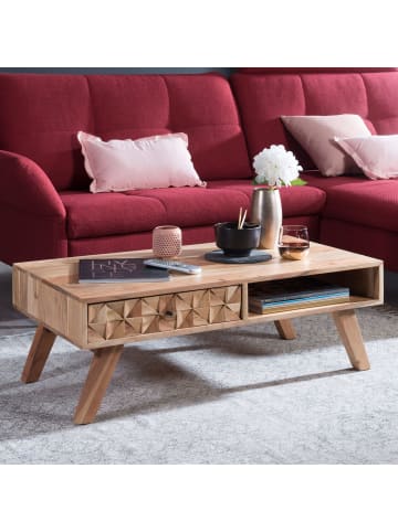 KADIMA DESIGN Couchtisch | Akazie, 95x35x50cm, Schublade