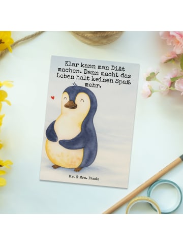 Mr. & Mrs. Panda Grußkarte Pinguin Diät Design mit Spruch in Weiß