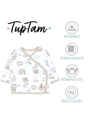 TupTam Baby Jungen Langarm Wickelshirt 5er Set in blau/beige