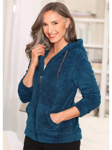 GOLDNER Flauschjacke Flausch-Freizeitjacke in Blousonform in petrol