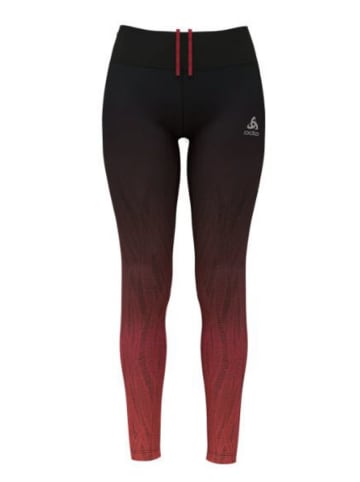 Odlo Laufhose/Tights Tights ZEROWEIGHT PRINT in Rot