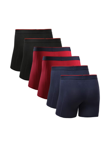 DANISH ENDURANCE Boxershorts Bamboo Trunks with fly in black_red_red_blue