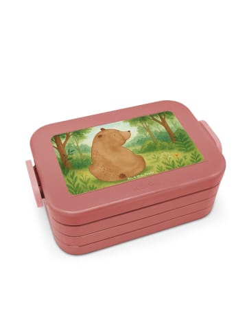 Mr. & Mrs. Panda Bentobox Bär Schulterblick Design ohne Spruch in Rot Pastell