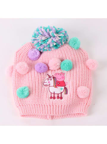 Peppa Pig Peppa Pig Kinder 3 Teilig Mütze & Schal & Handschuhe Set in Rosa