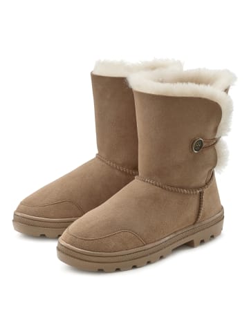 LASCANA Winterstiefel in camelfarben