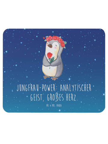 Mr. & Mrs. Panda Mauspad Jungfrau Astrologie mit Spruch in Sternenhimmel Blau