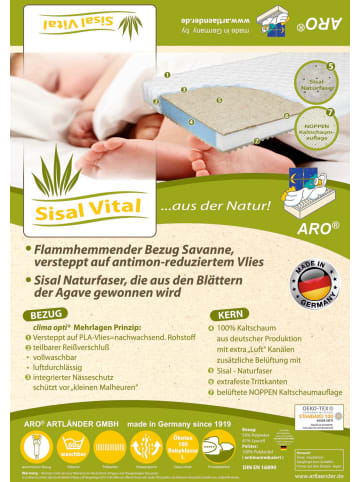 ARO ARTLÄNDER Kinder Matratze Sisal Vital Savanne 