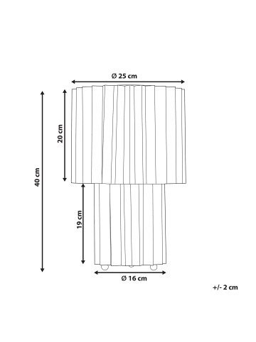 Beliani Tischleuchten ALFEIOS in Weiß - (W) 25 x (H) 40 x (L) 25 cm