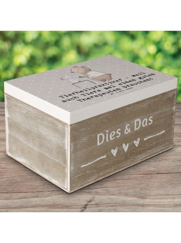 Mr. & Mrs. Panda Schatztruhe Tierheilpraktiker mit Spruch in Grau Pastell