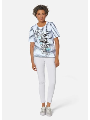 GOLDNER Ringelshirt mit aufregendem Motiv in weiß / marine