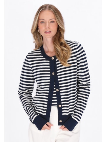DreiMaster Women Cardigan in navy offwhite