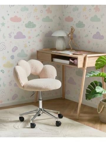 Beliani Bürostuhl WHIZZY in Beige/Silber - (W) 59 x (H) 64 x (L) 50 cm