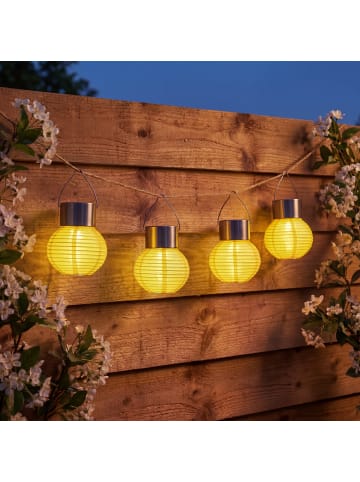 MARELIDA 4x LED Solar Mini Lampion Gartenlampion D: 7cm in gelb
