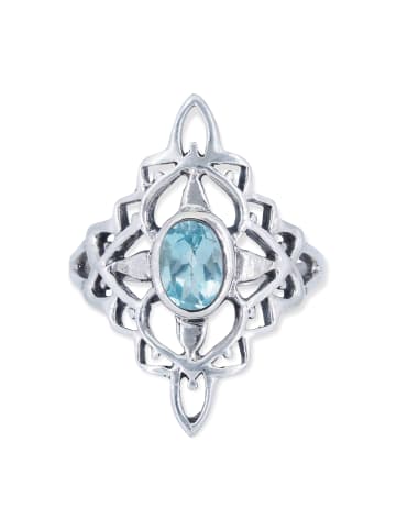 mantraroma 925er Silber - Ringe mit Blau Topas facettiert