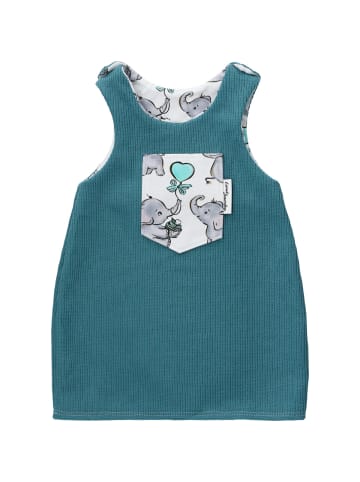 Land-Juwelen Babykleid Handmade Elefant in blau
