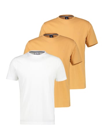 Lerros T-Shirt Basic in Gelb / weiß