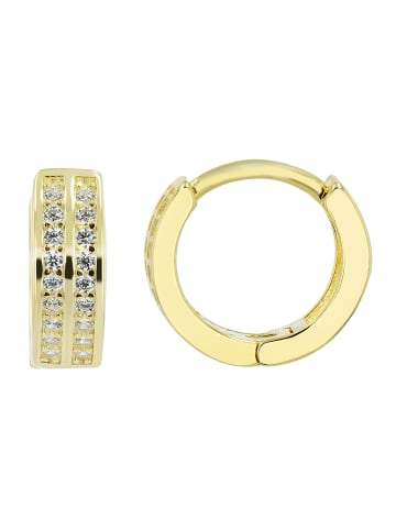 Adeliás Damen Ohrringe – Klappcreole aus 925 Silber in gold