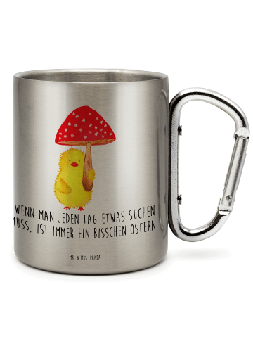 Mr. & Mrs. Panda Thermobecher Küken Fliegenpilz mit Spruch in Silber