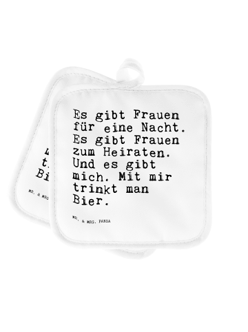 Mr. & Mrs. Panda Ofenhandschuh Es gibt Frauen für... mit Spruch in Weiß