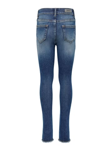 KIDSONLY Mädchen Skinny Fit Jeanshose mit Fransensaum in Blau