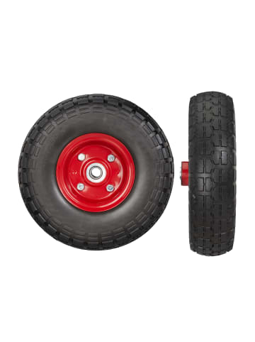 relaxdays 4x Sackkarrenrad in Schwarz-Rot - (H)85 x Ø260 mm