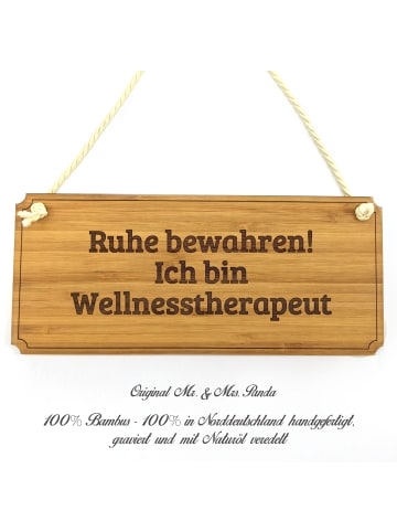 Mr. & Mrs. Panda Infotafel Wellnesstherapeut mit Spruch in Keine Angabe