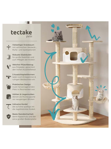tectake Katzenbaum Fippi 201 cm Diverse Farben beige-Weiss