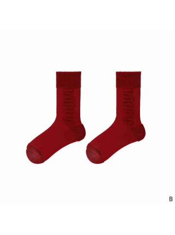 MUNADUNA 2er-Pack Reverse Frottee-Rote Socken mit Punkten