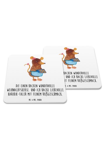 Mr. & Mrs. Panda Untersetzer für Gläser Maus Kekse mit Spruch in Weiß