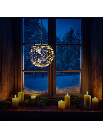 MARELIDA LED Leuchtkugel Lichterkugel Kugelleuchte hängend D: 15cm in transparent
