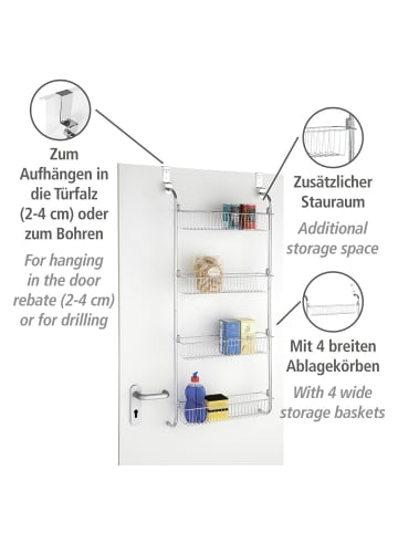 Wenko Türregal mit 4 Körben in Silber