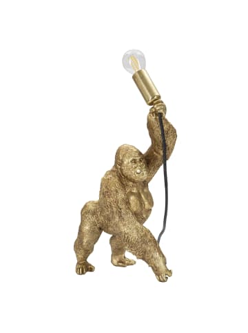 Mauro Ferretti Tischleuchte in Gorillaform aus goldfarbenem Kunstharz, 22,5 x 16 x 40 cm