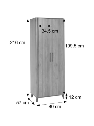 MCW Hochschrank P42 2  Türen, Wotan-Eiche-Optik