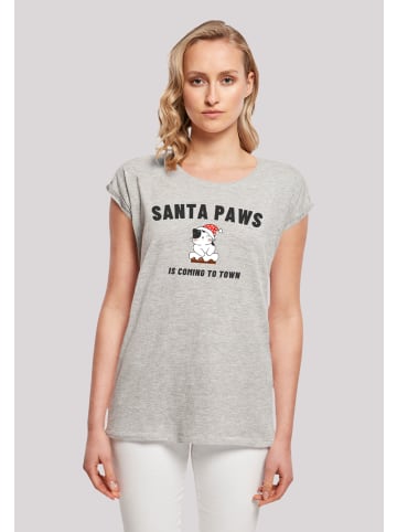 F4NT4STIC T-Shirt Santa Paws Christmas Cat in grau meliert