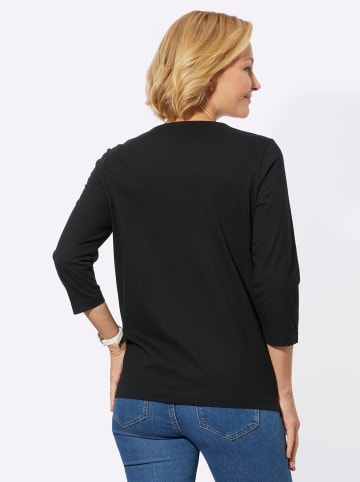 WITT WEIDEN Rundhals-Shirt in schwarz-erika-bedruckt