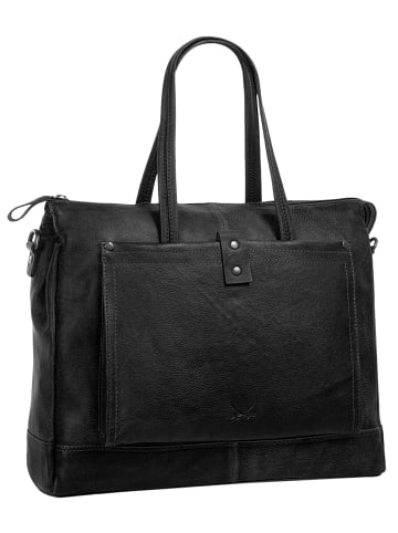 Sansibar Shopper echt Leder in schwarz