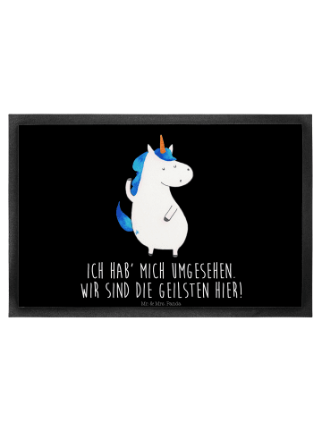 Mr. & Mrs. Panda Matte Einhorn Mann mit Spruch in Schwarz