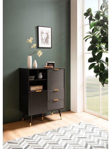 FineBuy Sideboard in Schwarz / MDF / 77x39x97