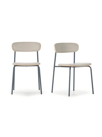 CALICOSY 2er-Set Stoelen AYA in Beige - (W) 52 x (H) 78 x (L) 45,5 cm