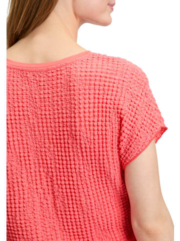 Betty Barclay Strukturshirt mit U-Boot-Ausschnitt in Hot Coral