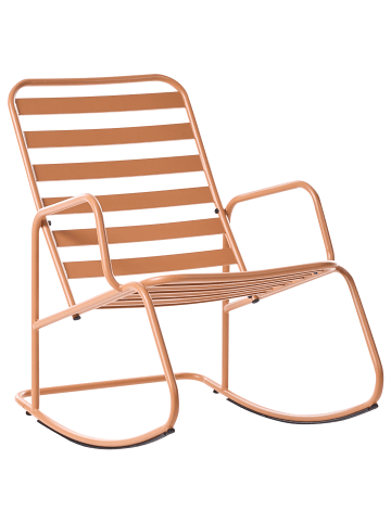 Beliani Schaukelstuhl TURI in Braun - (W) 66 x (H) 92 x (L) 96 cm