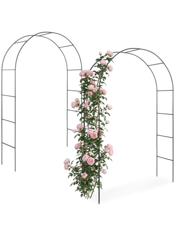 tectake 2er-Set Rosenbogen 140 x 40 x 240 cm, grün
