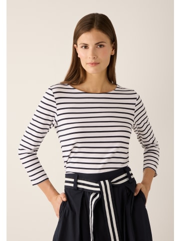 More & More softes Basic-Streifenshirt, 3/4 Arm in jersey stripe wide