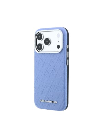 COFI 1453 Karl Lagerfeld Grained Allover Logo Metal iPhone 18 Pro / 17 in Blau