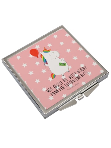 Mr. & Mrs. Panda Frauen Spiegel Einhorn Luftballon mit Spruch in Rot Pastell