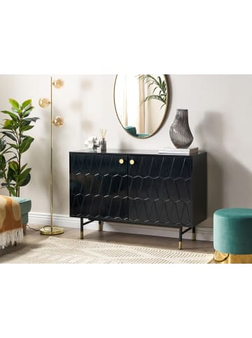 Beliani Sideboard ADANTE in Schwarz/Gold - (W) 120 x (H) 82 x (L) 40 cm
