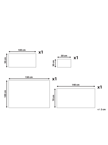Beliani 4er-Set Handtuch ATAI in Beige